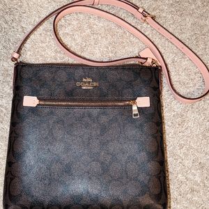 COACH Rowan File Bag In Signature Canvas - True Pink - Like New